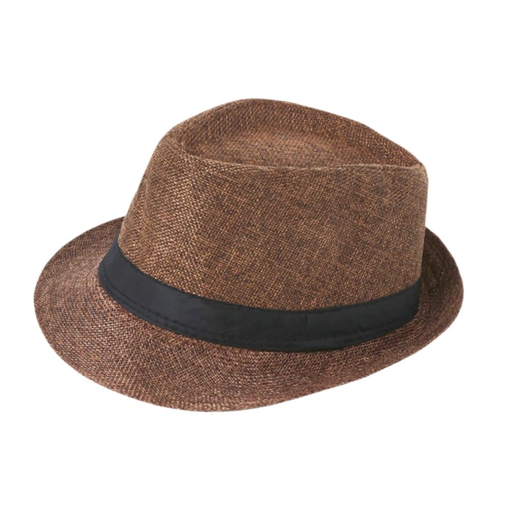 7189 Unisex Classic 1920s Fedora Hat Short Brim Panama Trilby Hat Summer
